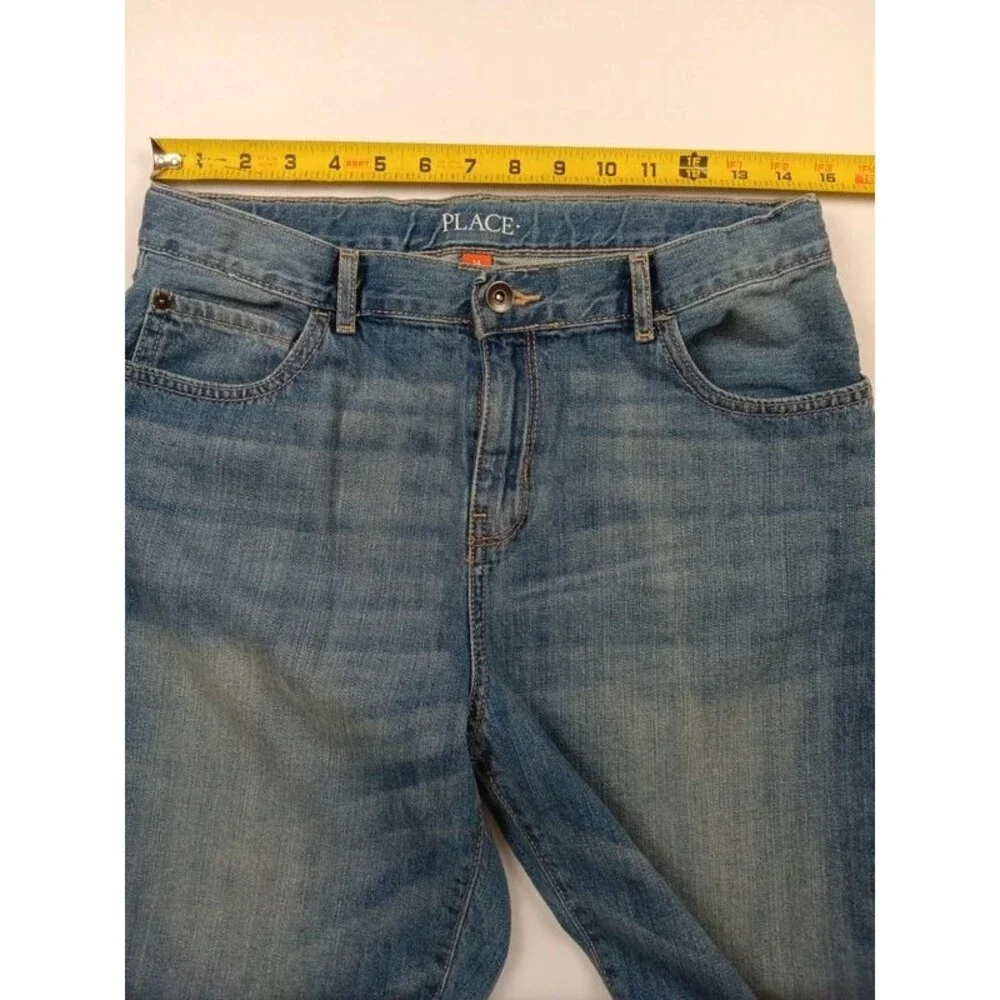 Boys Denim Jean Shorts Husky Blue Size 14